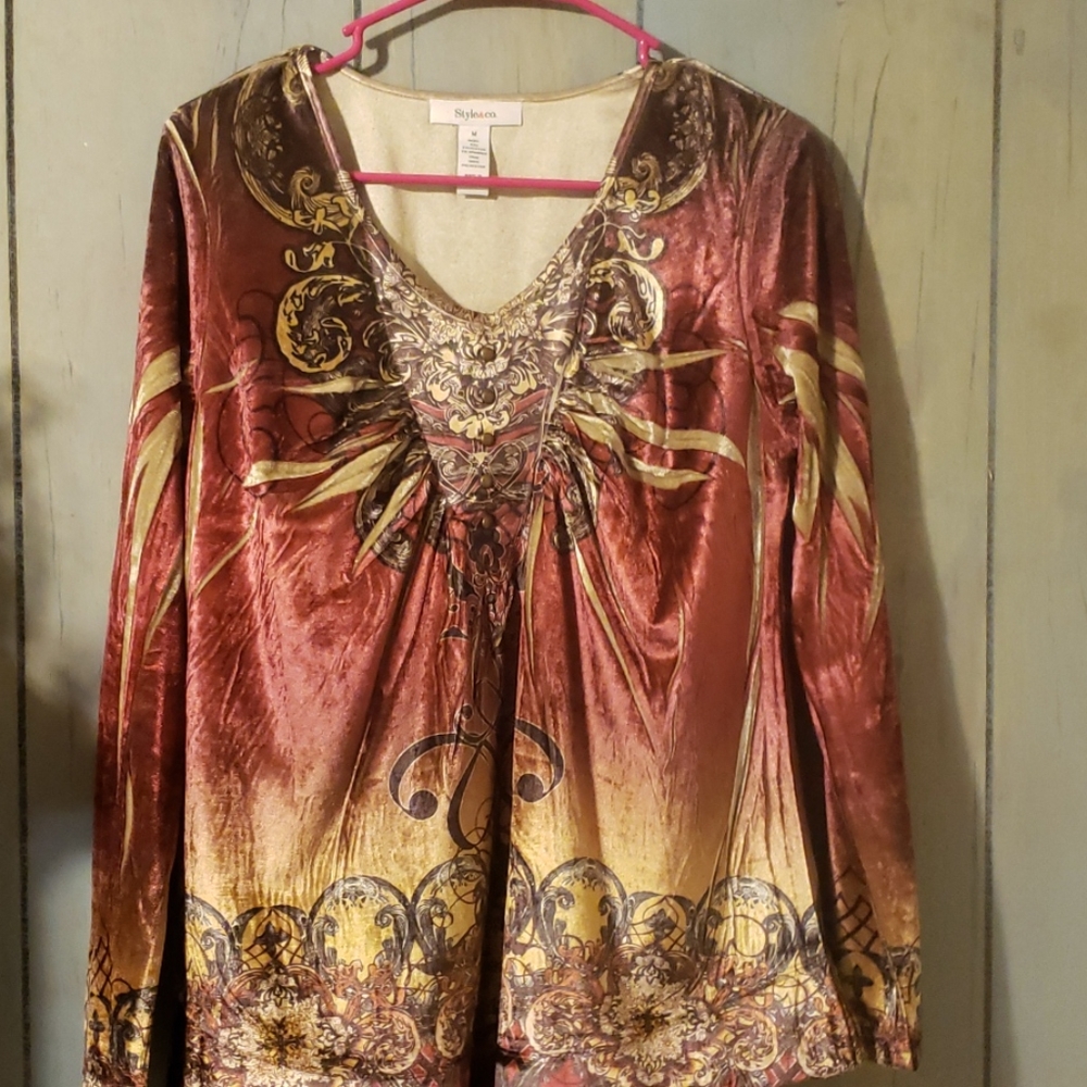 Style & Company Velour Long Sleeve